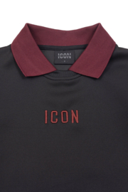 Icon Collar Tracksuit - zwart/bordeaux (verzenddatum 16 okt)