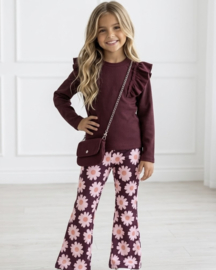 Bagged ruffled longsleeves - bordeaux