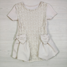 Soft Glam Bow Dress - beige