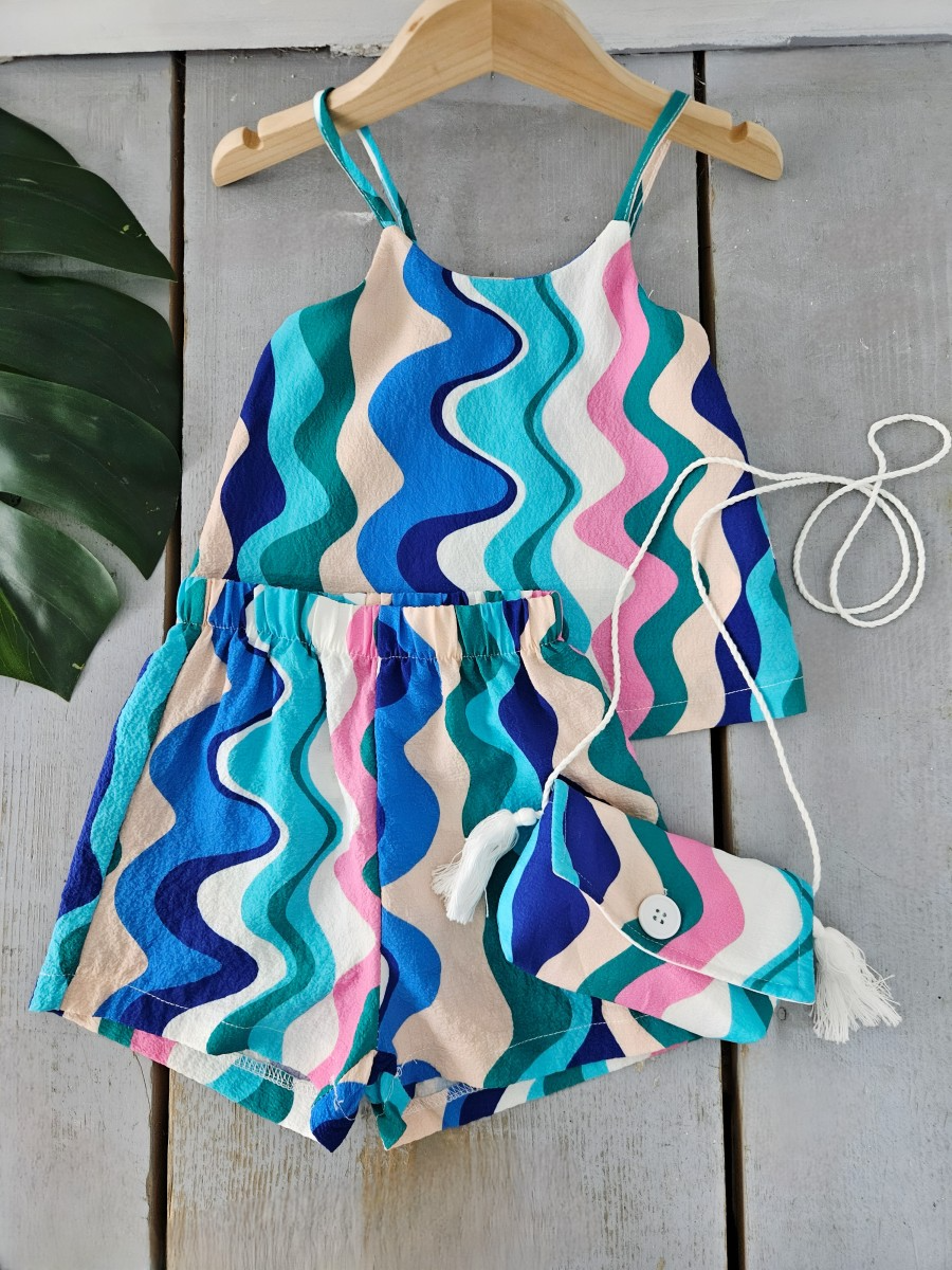 Wavey & bagged set - blauw