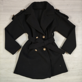 Golden Button Trenchcoat - zwart