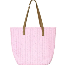 Strandtas met relief roze