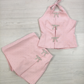 Your Sparkle Bow Skort Set - roze