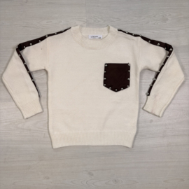 Studded Contrast Knit - creme