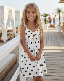 Polka Bow Summer Dress - wit