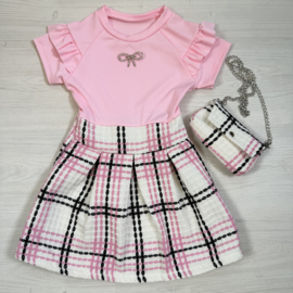 Put a bow on it dress shortsleeves - pink