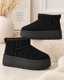 Cozy Platform Boots - zwart