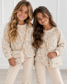 Twinkle velvet set + bag - beige (verzenddatum 9 okt)