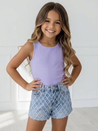 Essential rib tank top - lichtblauw of roze