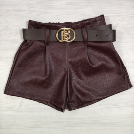 Rebel Leather Short - bordeaux
