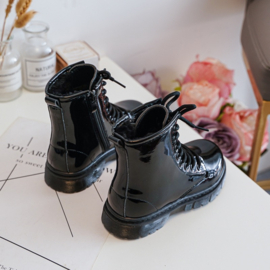 Shiny black boots