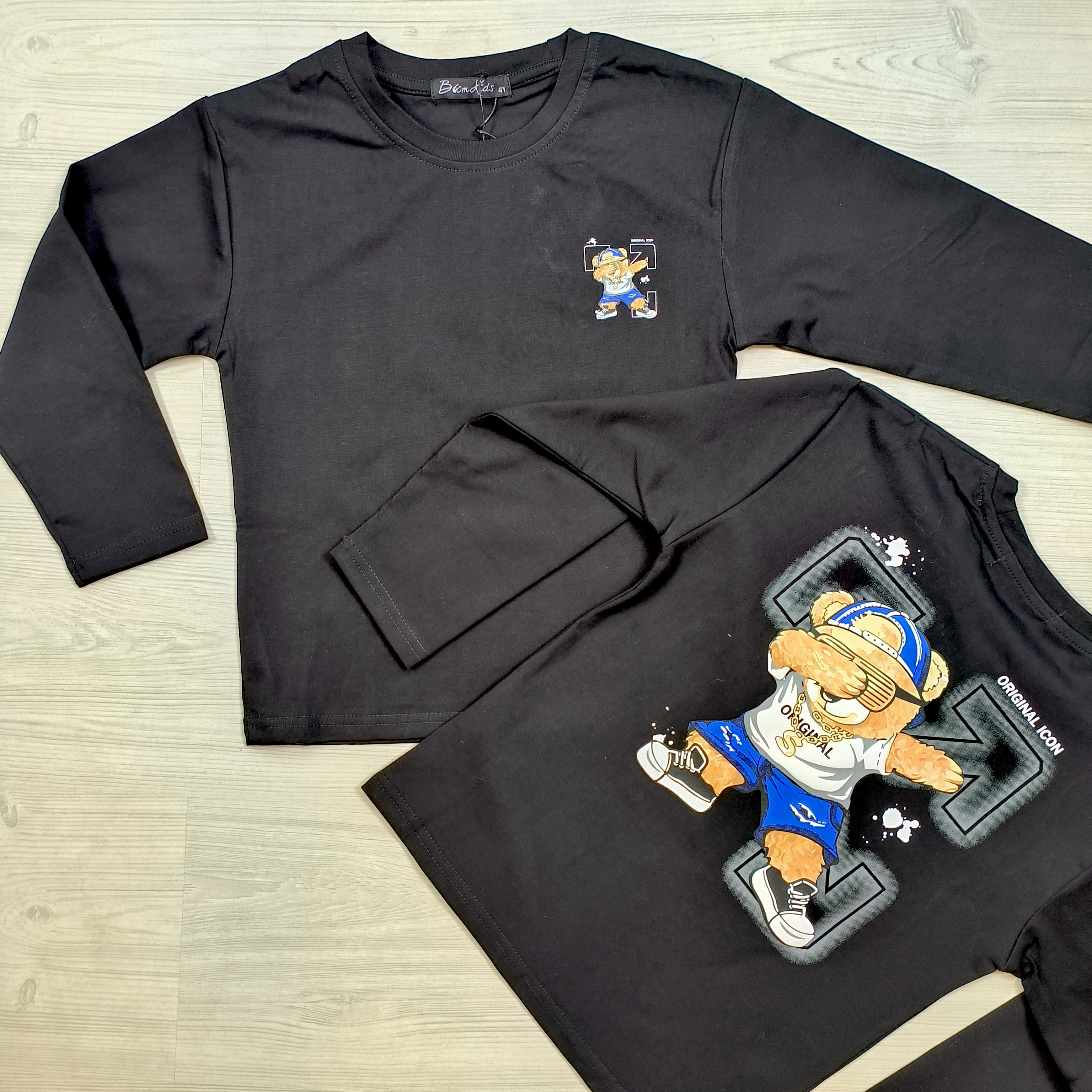 Dab bear icon longsleeves - black