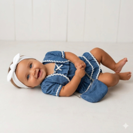Baby denim boho set