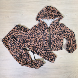 Hooded leopard baby set