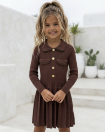 Classy Collar Dress - bruin