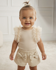 A bow & tule baby set - beige