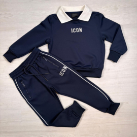 Icon Collar Tracksuit - navy