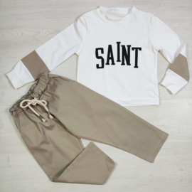Two Piece Saint Kids Set - beige