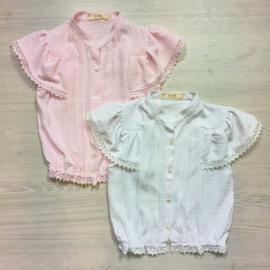 White or pink lace top