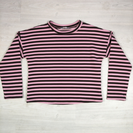 Stripe Longsleeve - roze/bruin