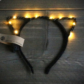 Headband Led diadeem Cats - Black/Warm White