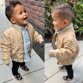 Quilted baby bomber - beige