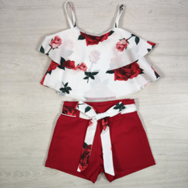 Red Rose Ruffle Set