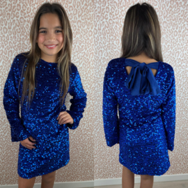 Blue paillet & bow dress