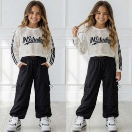 Street Knit Crop Sweater - wit