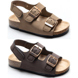 Buckled boys sandals - taupe or brown