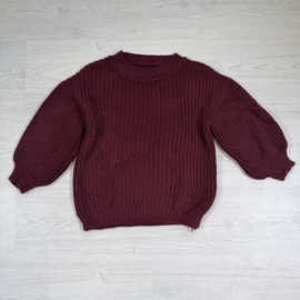 Cozy Balloon Knit Sweater - bordeaux