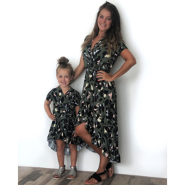 Big leopard green dress - Mommy & me) (Verzenddatum 30 apr)