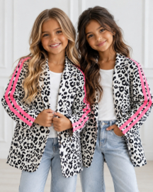 Bold Leopard Stripe Blazer - roze