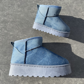 Mini winter boots - Glittery denim