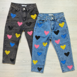 Colorful heart jeans