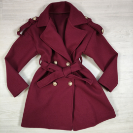 Golden Button Trenchcoat - bordeaux