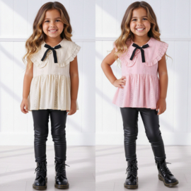Lovely girly blouse - roze of beige