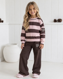 Bold Perfect Stripe Tracksuit - bruin/roze (verzenddatum 13 okt)