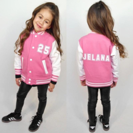 Pink baseball jacket (gepersonaliseerd)