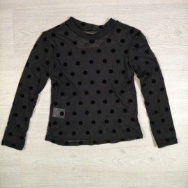 Dotted mesh top - zwart