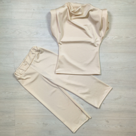 Silky satin set - beige