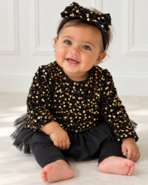 Sequin tutu set & headband - zwart (verzenddatum 9 okt)