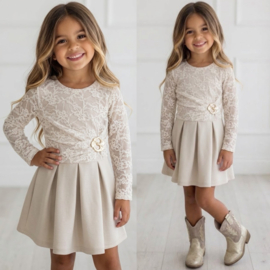 Lace Elegance Dress - beige