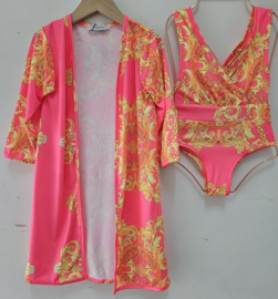 Kimono & swimsuit - pink