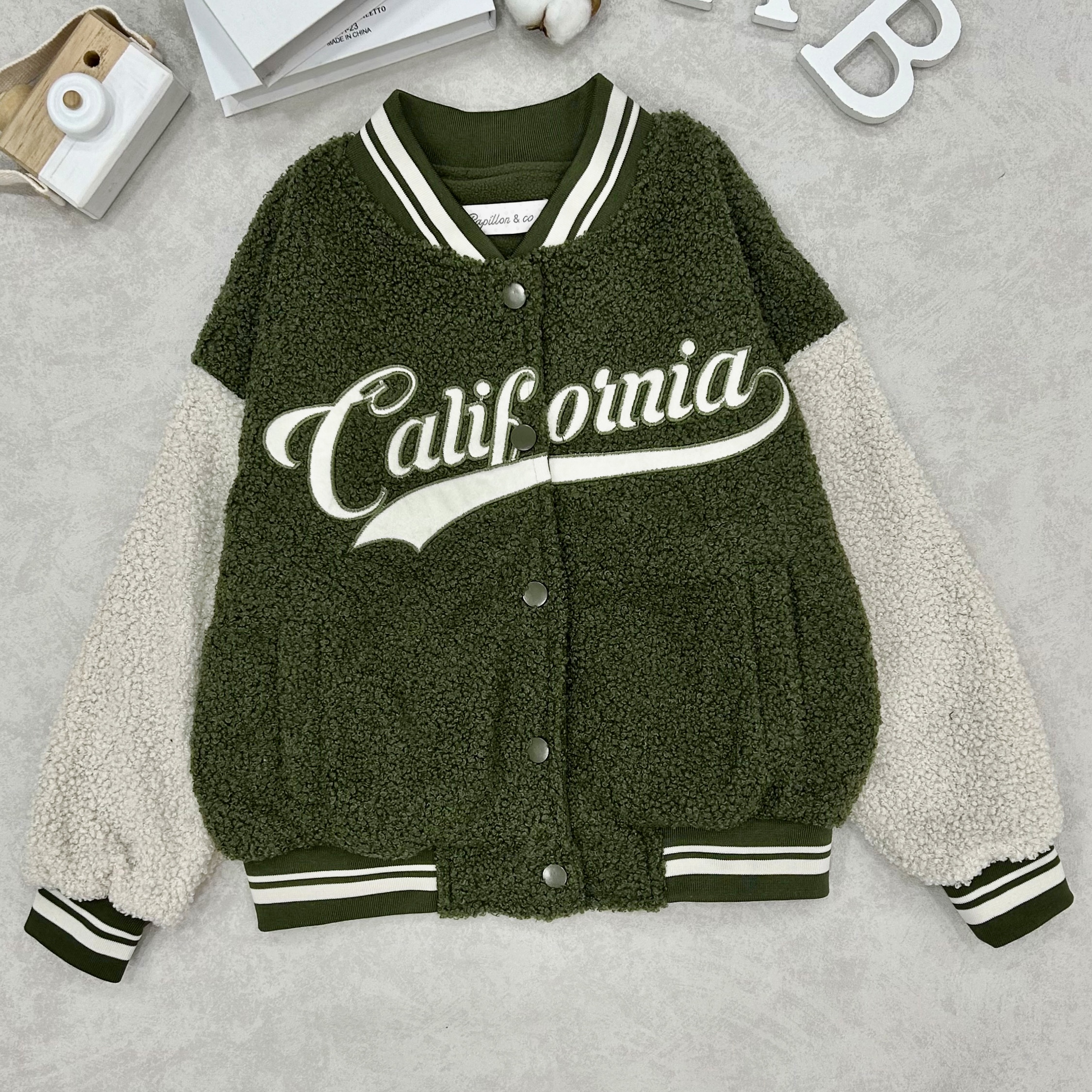Teddy California jacket - legergroen