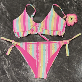 Striped bikini - pink/yellow