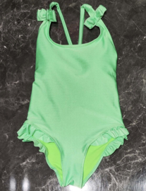 Bow & ruffle swimsuit - green
