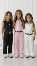 Heart Sparkle Wide Leg Set - wit