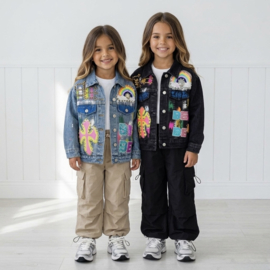 Your Rainbow Rebel Denim Jacket - zwart