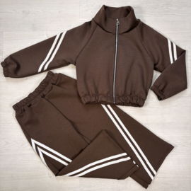 Sporty Stripe Lounge Set - bruin